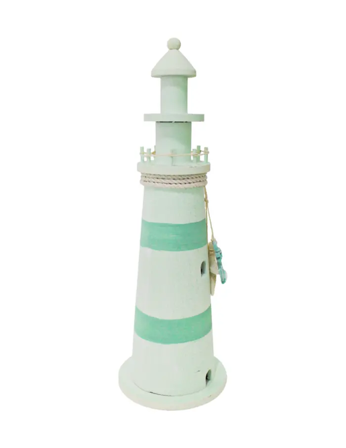 Faro de madera verde de 14x14x40cm - Image 2