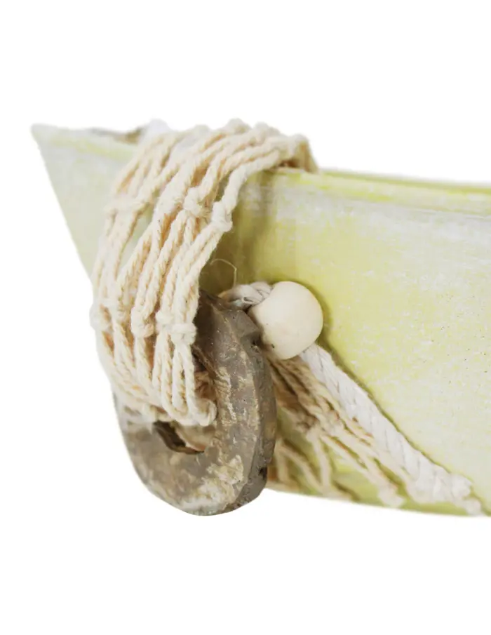 Lancha de madera diseño marino verde de 35x13x6cm - Image 3