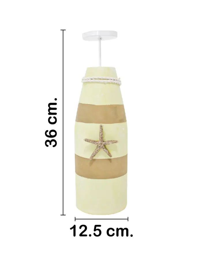 Candelabro de madera con estrella de mar verde de 36X12.5X12.5 - Image 2