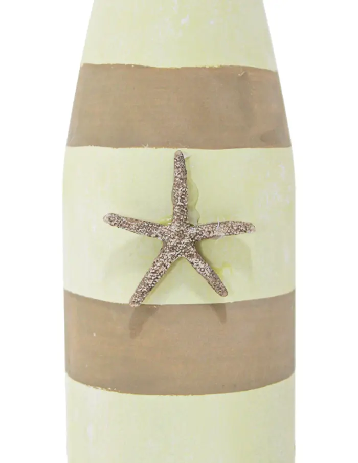 Candelabro de madera con estrella de mar verde de 36X12.5X12.5 - Image 4
