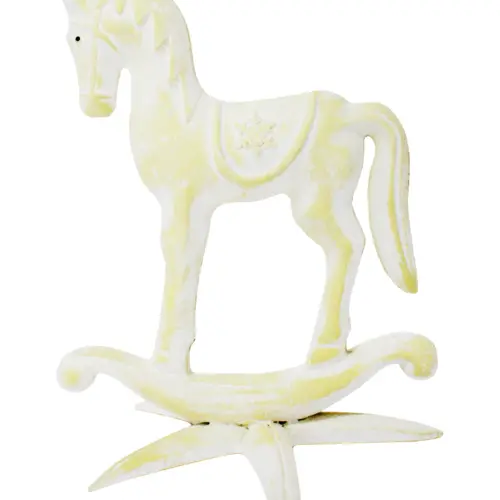 Caballito de madera con base de estrella de mar verde de 18X18X23