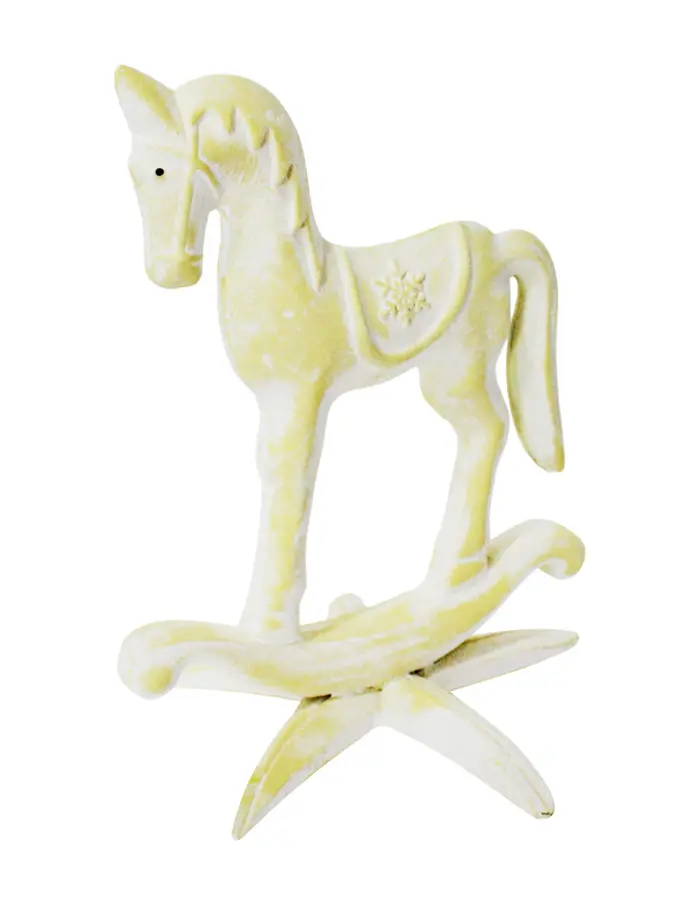 Caballito de madera con base de estrella de mar verde de 18X18X23 - Image 2