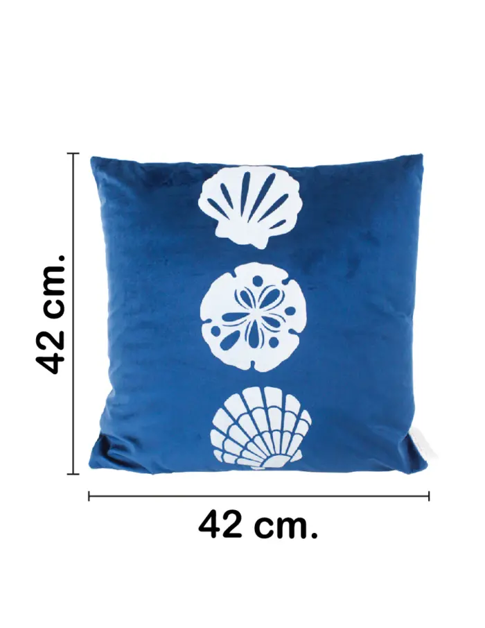 Almohada estampado conchas azul de 42x10x42cm - Image 2