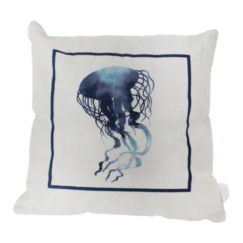 Almohada estampado medusa azul de 42x10x42cm