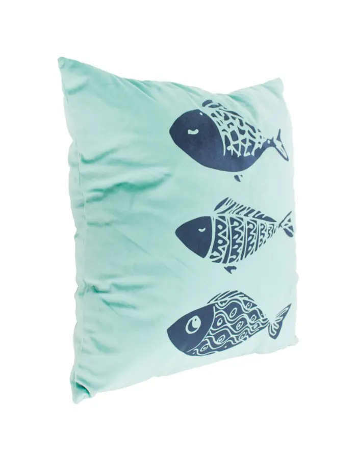 Almohada estampado peces azul claro de 42x10x42cm - Image 3