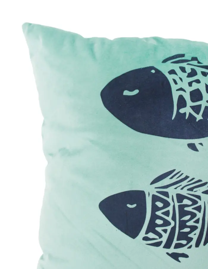 Almohada estampado peces azul claro de 42x10x42cm - Image 4