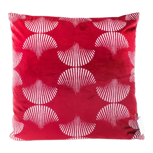 Almohada estampado conchas rojo de 42x10x42cm