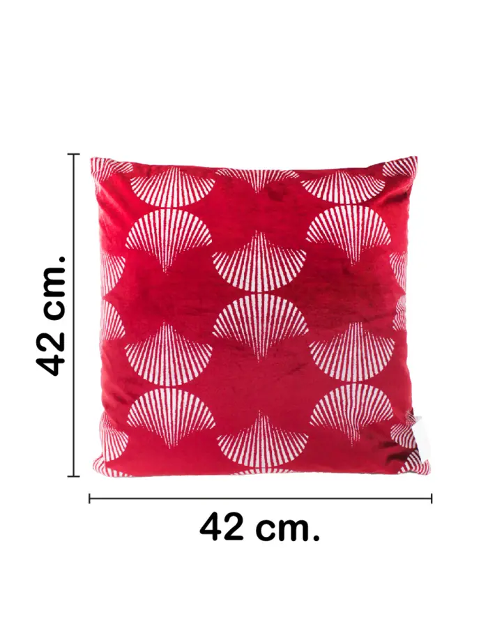 Almohada estampado conchas rojo de 42x10x42cm - Image 2