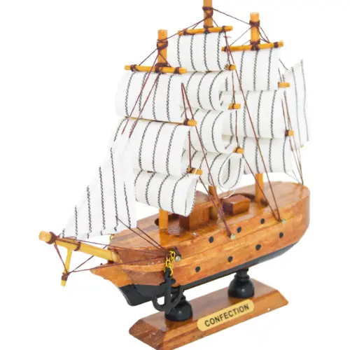 Barco de madera natural de 16cm