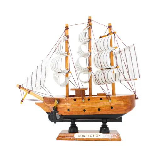 Barco de madera natural de 16cm
