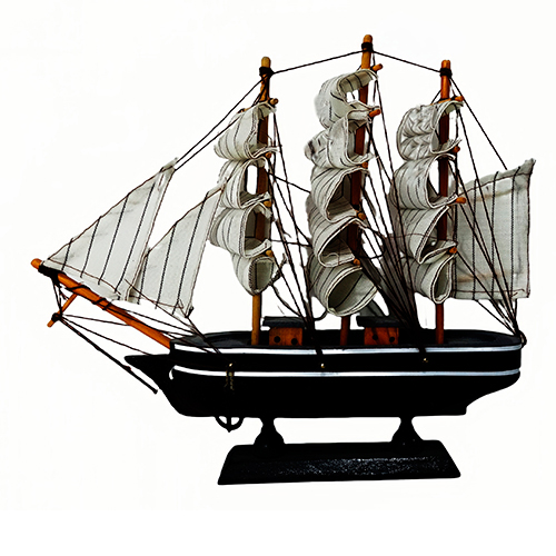 Barco de madera negro de 30cm