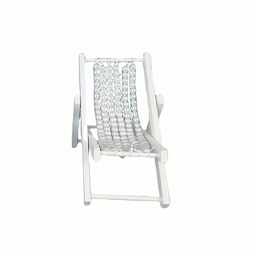Silla de madera decorativa de playa blanca de 7.5x1x14.5