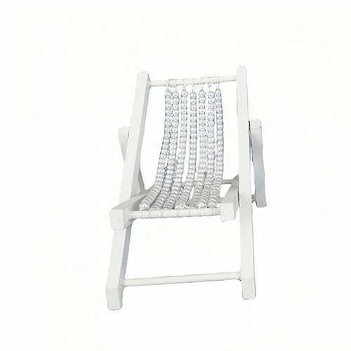 Silla de madera decorativa de playa blanca de 11×1.5×21