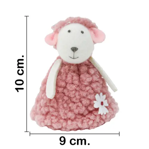 Borrego de peluche rosa de 10x9x3.5cm
