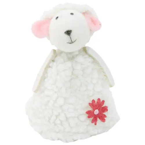 Borrego de peluche blanco de 10x9x3.5cm