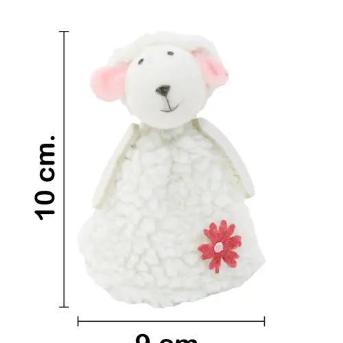 Borrego de peluche blanco de 10x9x3.5cm