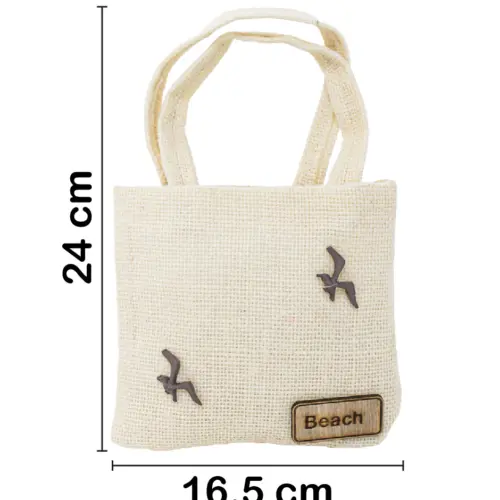 Bolsa de cañamo natural de 16.5x24x1cm