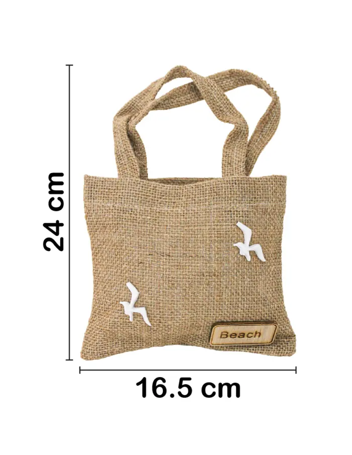 Bolsa de cañamo cafe de 16.5x24x1cm - Image 2