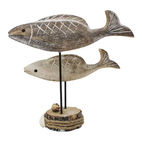 Peces sobre base de madera de 18x6x18cm