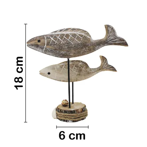 Peces sobre base de madera de 18x6x18cm