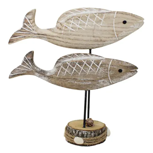 Peces sobre base de madera de 21x6x20cm