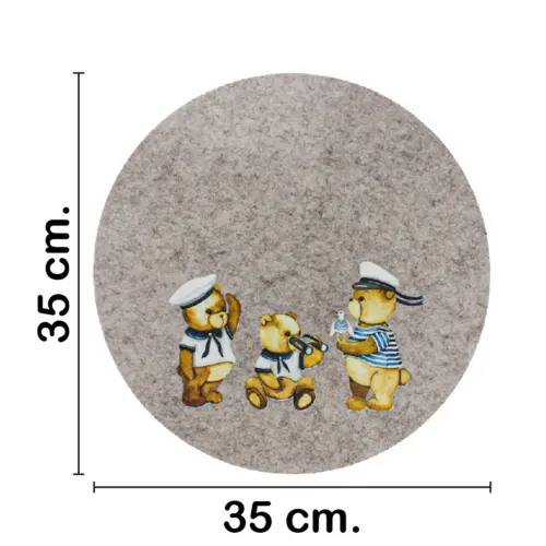 Mantel de fieltro diseño ositos marineros de 35×0.3cm