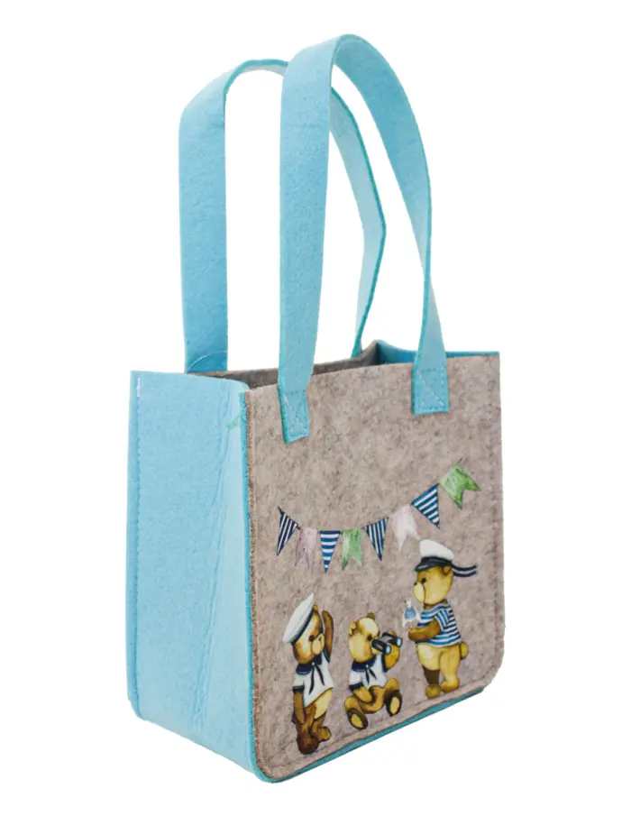 Bolsa de fieltro diseño ositos marineros de 20x19x9cm - Image 3