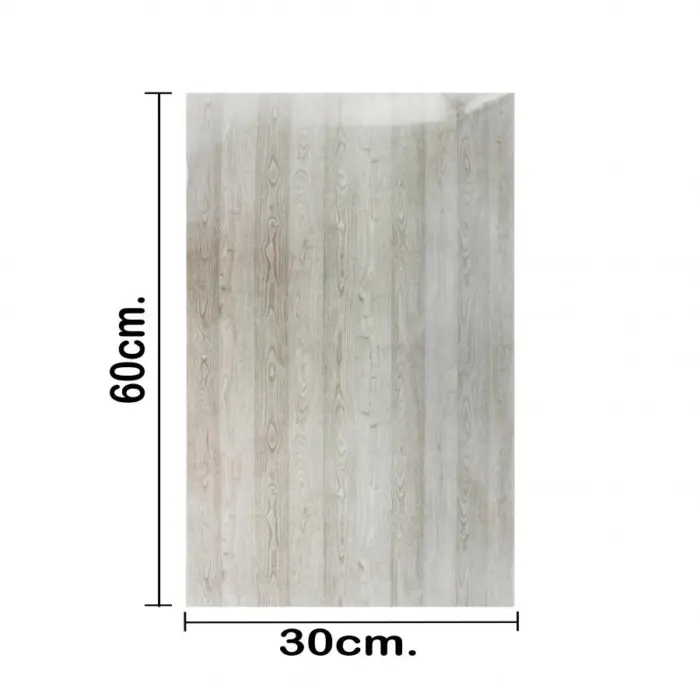 Adhesivo de pared diseño madera gris claro de 30x60x1cm - Image 3
