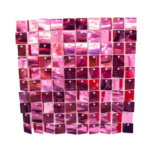 Adhesivo de pared de lentejuelas cuadradas rosa de 30x30cm