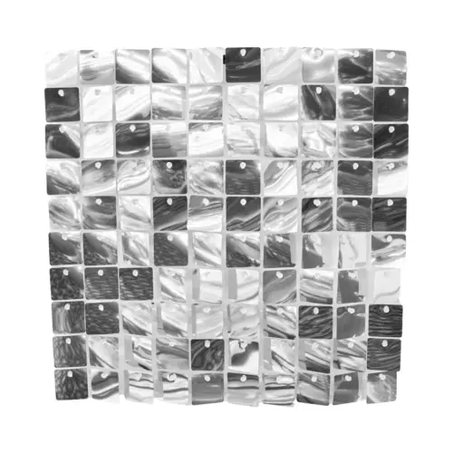 Adhesivo de pared de lentejuelas cuadradas plateadas de 30x30cm