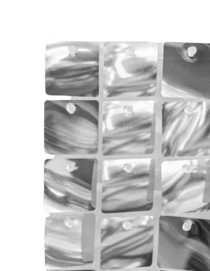Adhesivo de pared de lentejuelas cuadradas plateadas de 30x30cm - Image 2