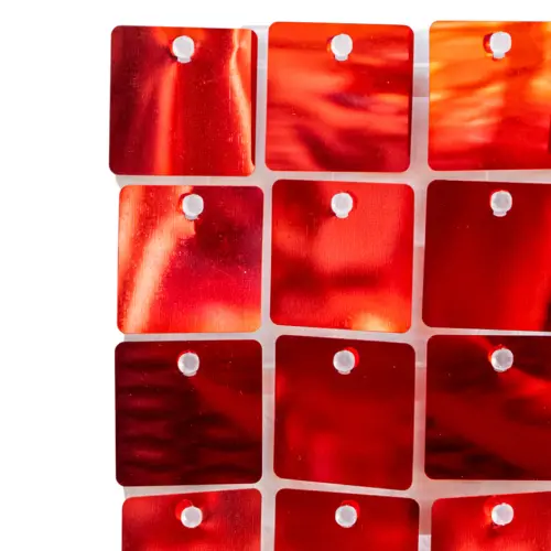 Adhesivo de pared de lentejuelas cuadradas rojas de 30x30cm