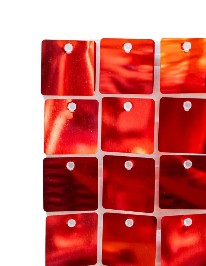 Adhesivo de pared de lentejuelas cuadradas rojas de 30x30cm - Image 2