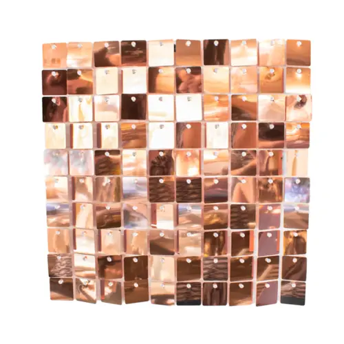Adhesivo de pared de lentejuelas cuadradas cobre de 30x30cm