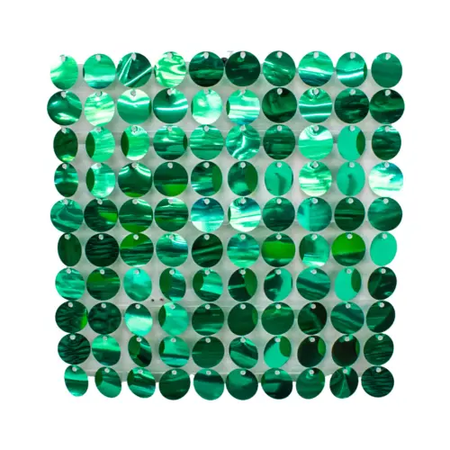 Adhesivo de pared de lentejuelas redondas verdes de 30x30cm