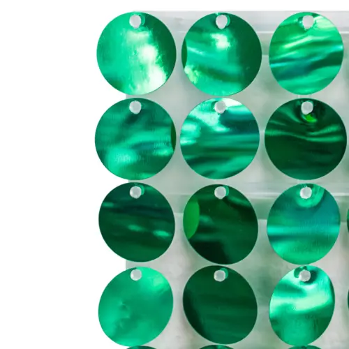 Adhesivo de pared de lentejuelas redondas verdes de 30x30cm