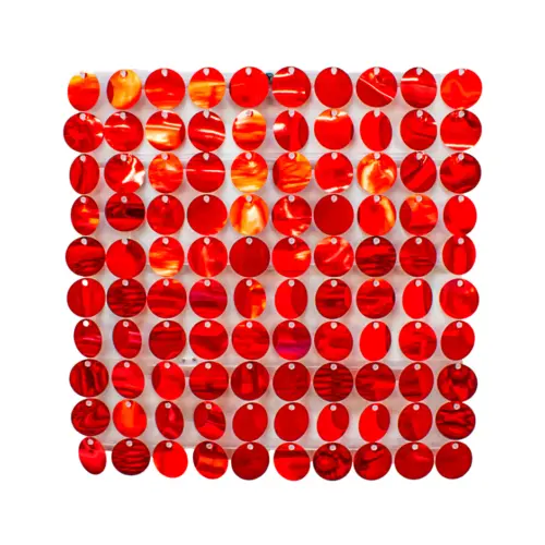 Adhesivo de pared de lentejuelas redondas rojas de 30x30cm
