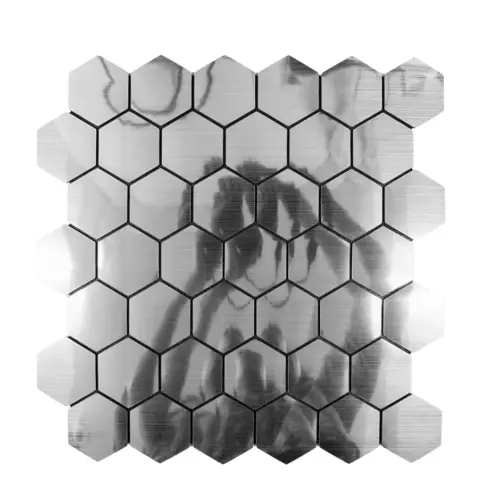 Adhesivo de pared diseño panal 3D plateado de 30x30cm