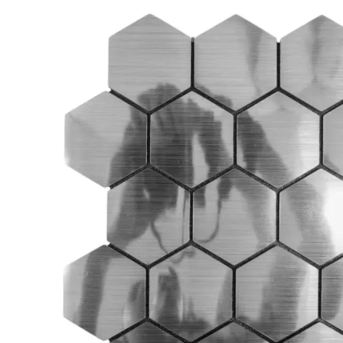 Adhesivo de pared diseño panal 3D plateado de 30x30cm