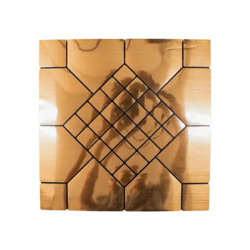Adhesivo de pared cobre 3D con cuadros negros de 30x30cm