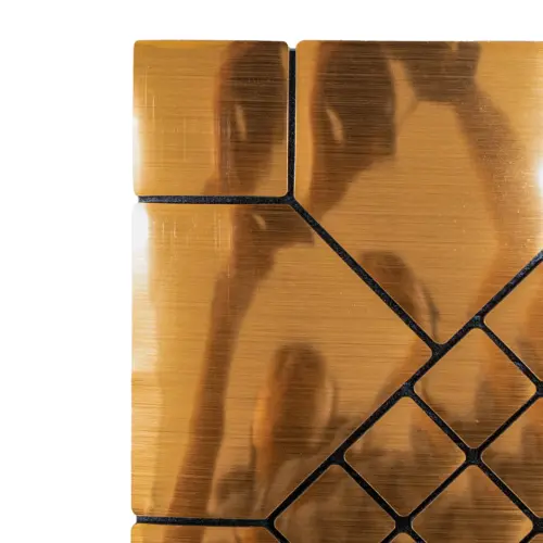 Adhesivo de pared cobre 3D con cuadros negros de 30x30cm