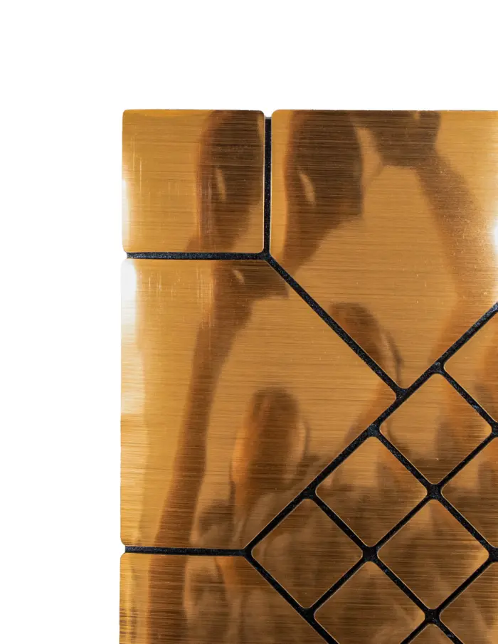 Adhesivo de pared cobre 3D con cuadros negros de 30x30cm - Image 2