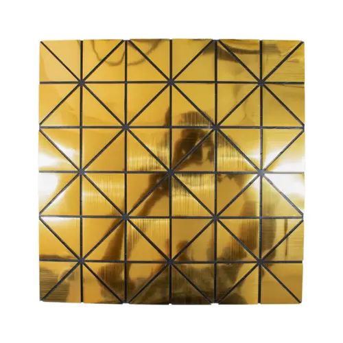 Adhesivo de pared diseño cuadrados 3D dorados de 30x30cm