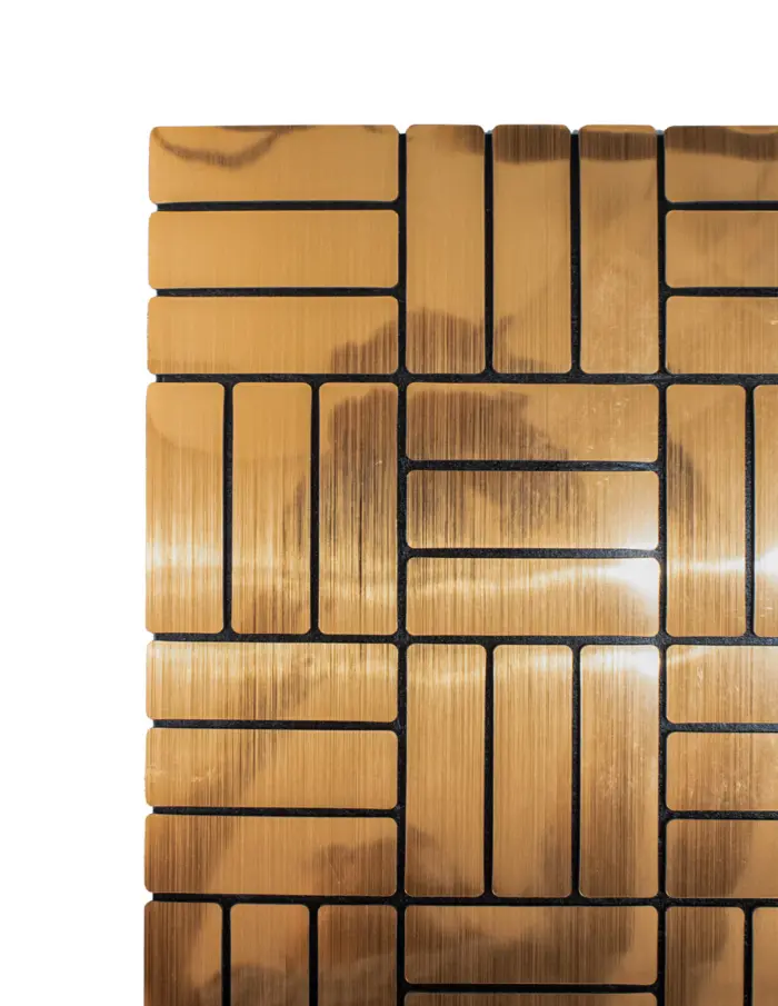 Adhesivo de pared diseño tiras 3D cobre de 30x60cm - Image 2