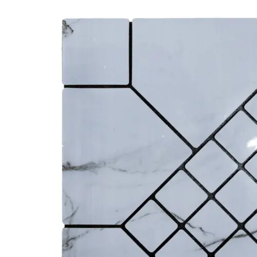 Adhesivo de pared diseño cuadros 3D gris con negro de 30x60cm