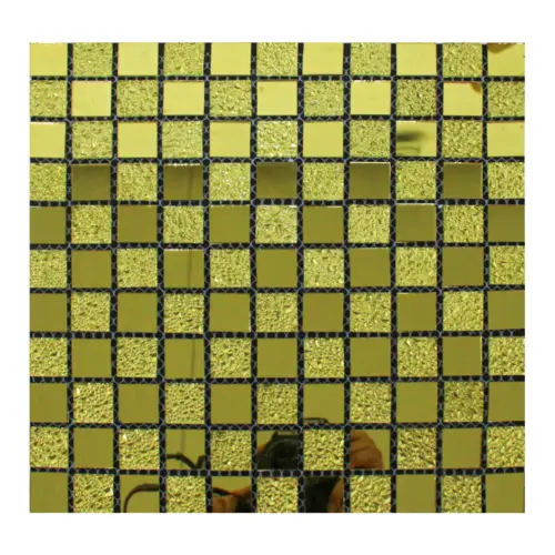 Adhesivo de pared diseño espejos dorado de 30x30x0.1cm