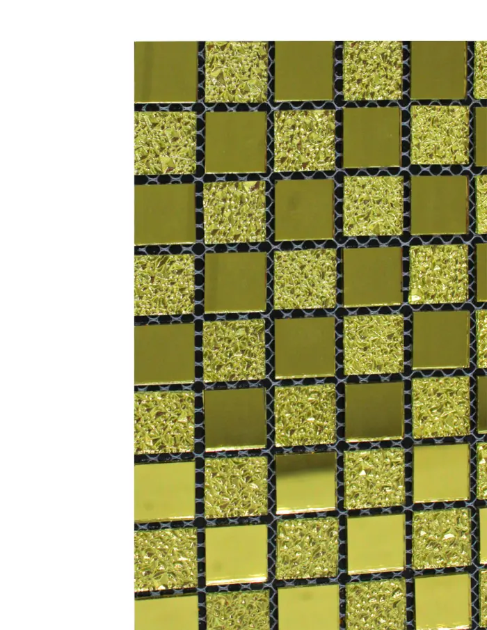 Adhesivo de pared diseño espejos dorado de 30x30x0.1cm - Image 2