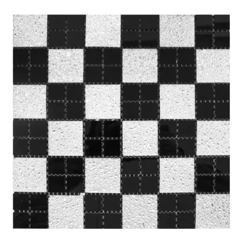 Adhesivo de pared diseño cuadros de espejos plateado con negro de 30x30x1cm