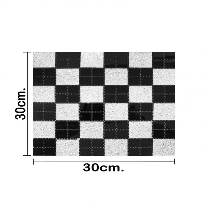 Adhesivo de pared diseño cuadros de espejos plateado con negro de 30x30x1cm - Image 3