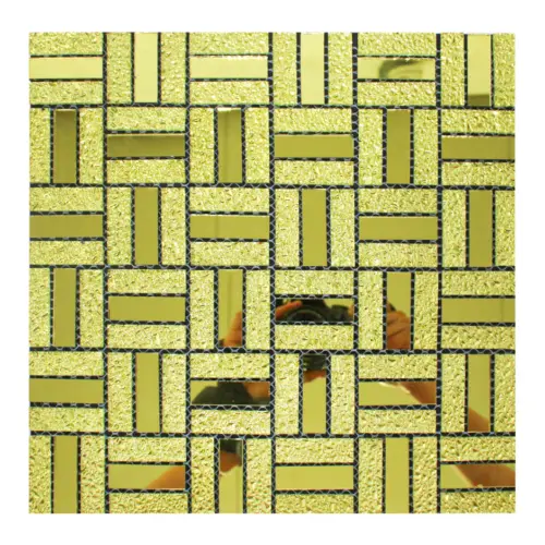 Adhesivo de pared diseño espejos cuadros dorados de 30x30x0.1cm